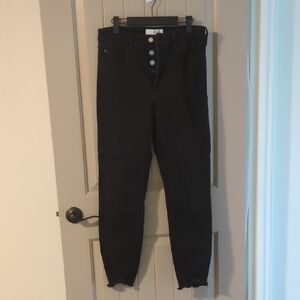 KanCan Black High Rise Jeans Tapered Fit And Fray bottom
